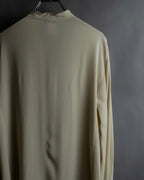 "GIORGIO ARMANI" Ivory color no collar silk shirt