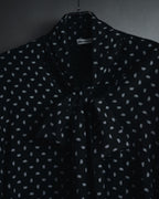 "BALENCIAGA" All-over Logo Bow-Tie Blouse
