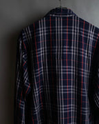 "BURBERRYS" Navy check pattern relaxing pajama shirt