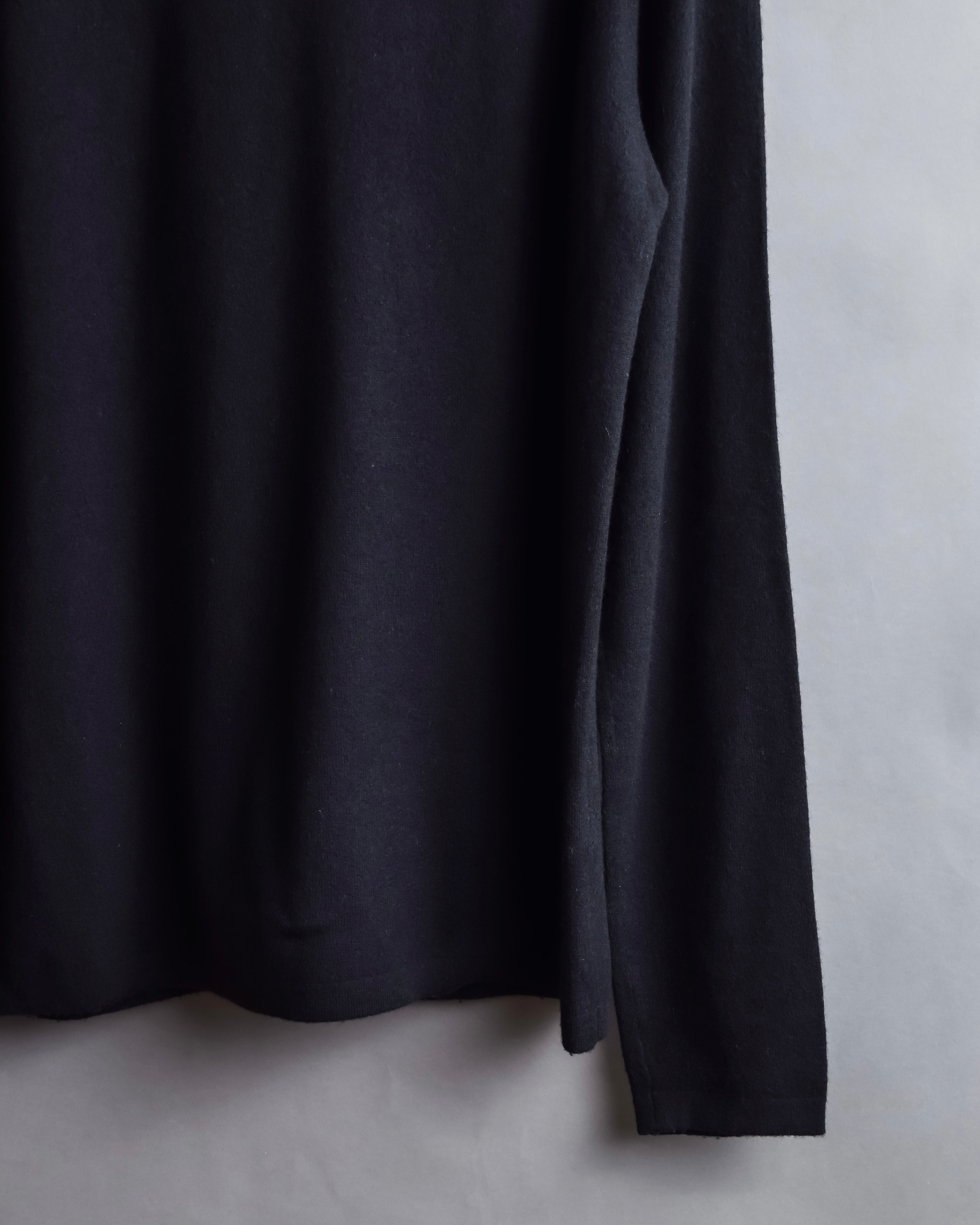 "DIOR" Edith Slimane period double high neck processing knit