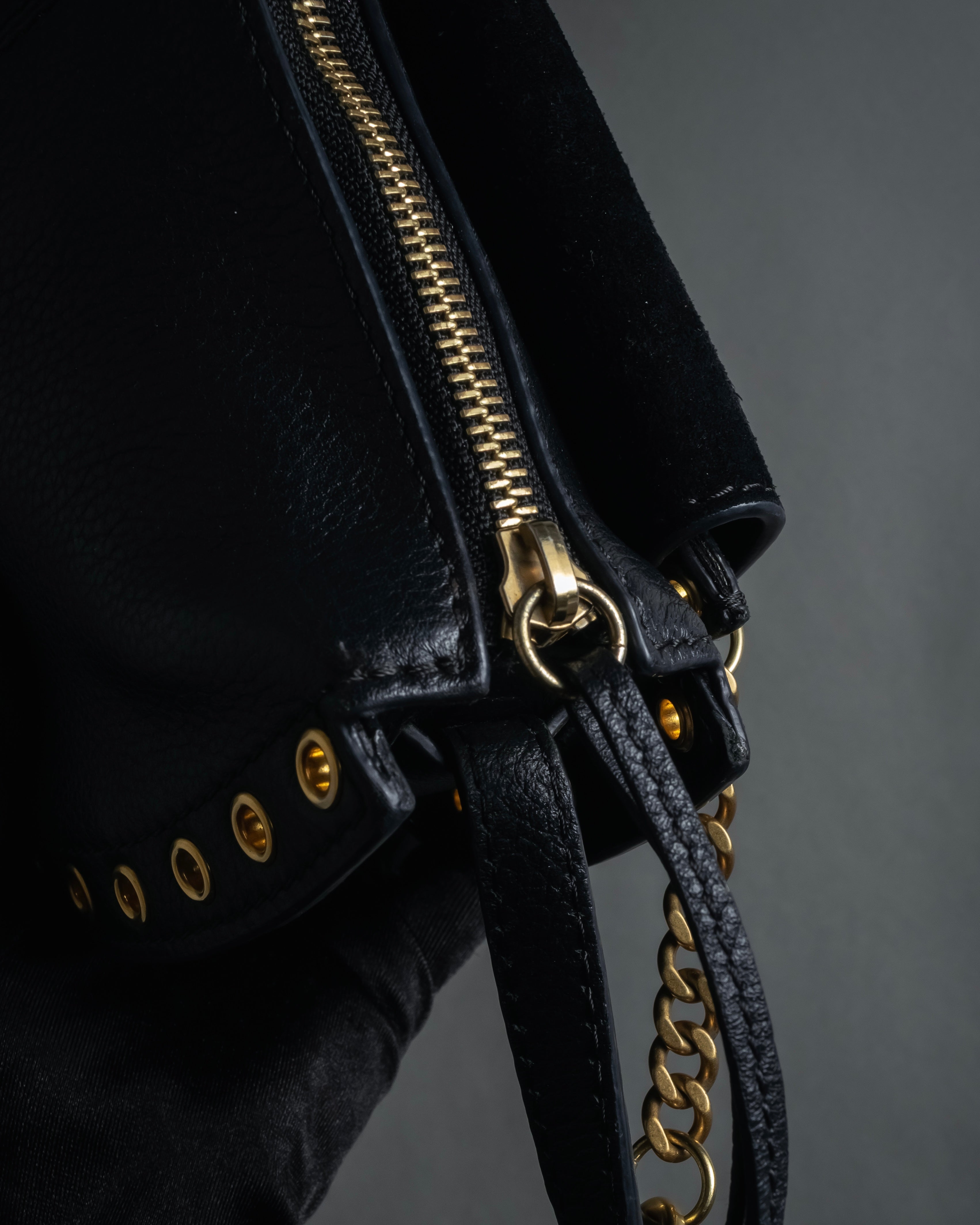"See by Chloé" Half-moon grommet-detail suede shoulder bag