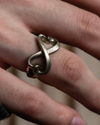 "Tiffany&Co" Double loving heart design silver ring