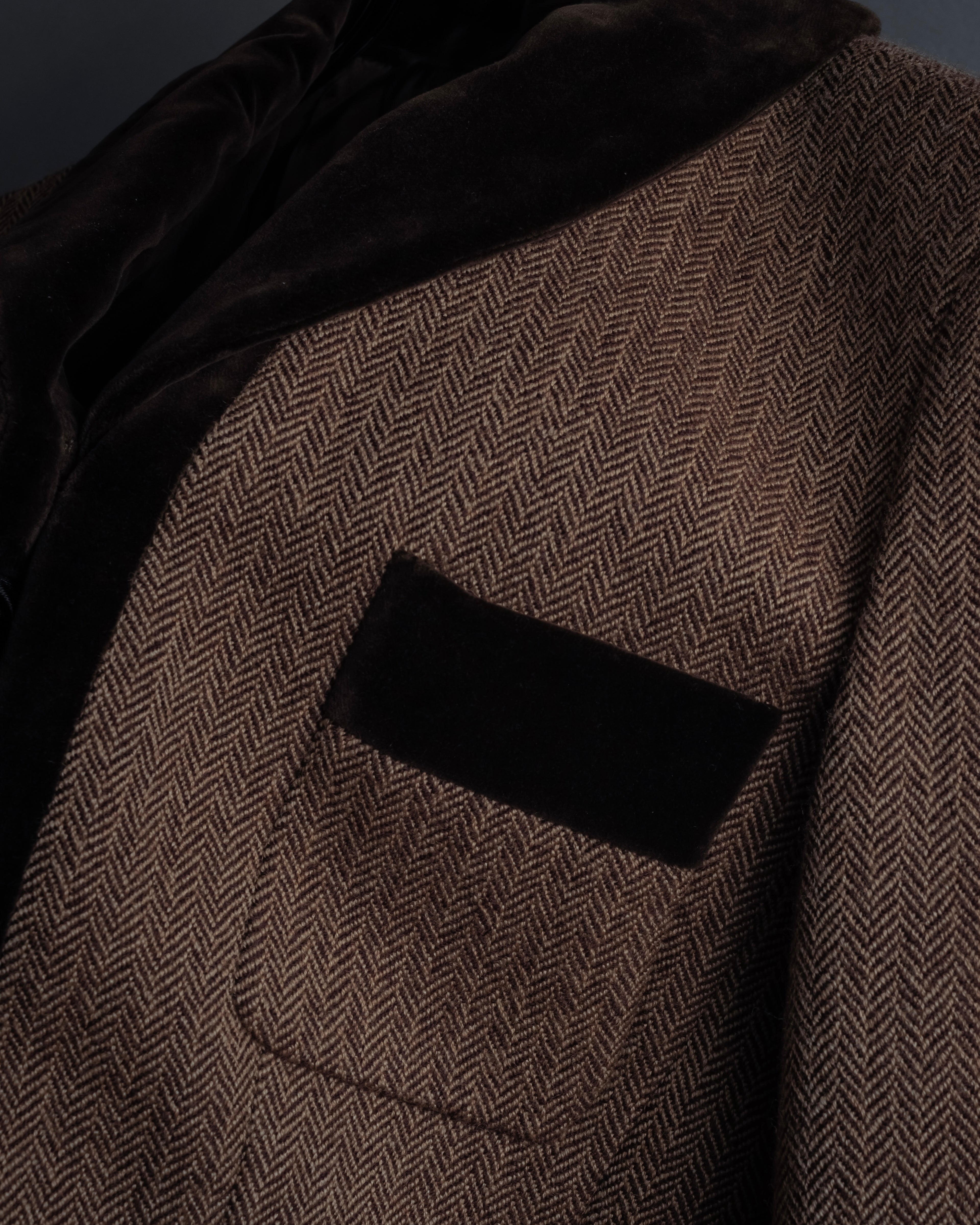 "FENDI" Velvet switching design herringbone set up