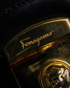 "Salvatore Ferragamo" 90's Animal motif studs design leather bag