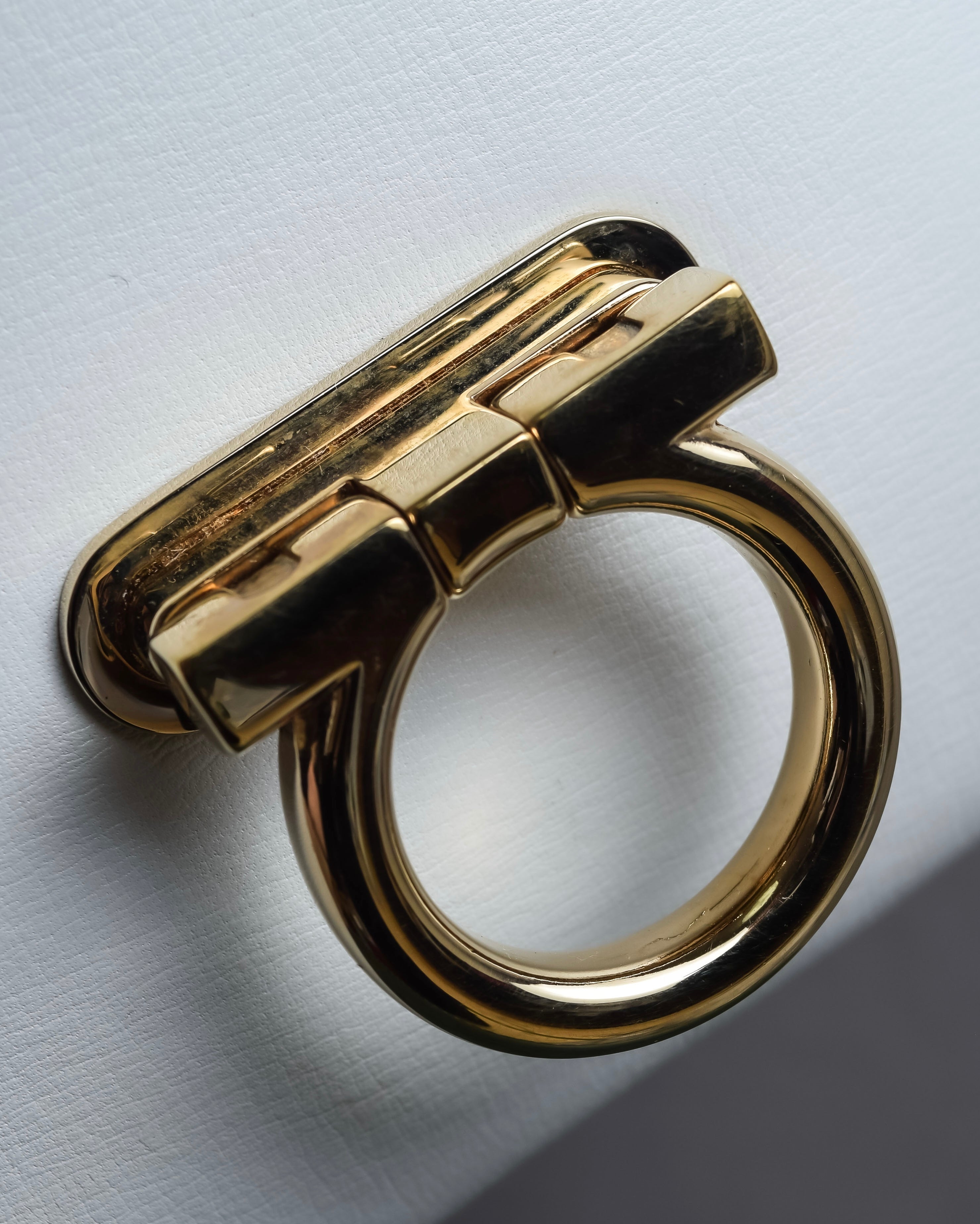 "Salvatore Ferragamo" Gancini motif structured white leather bag