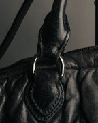 -SPECIAL- "MIU MIU" 00's-10's Glossy gathered leather handbag