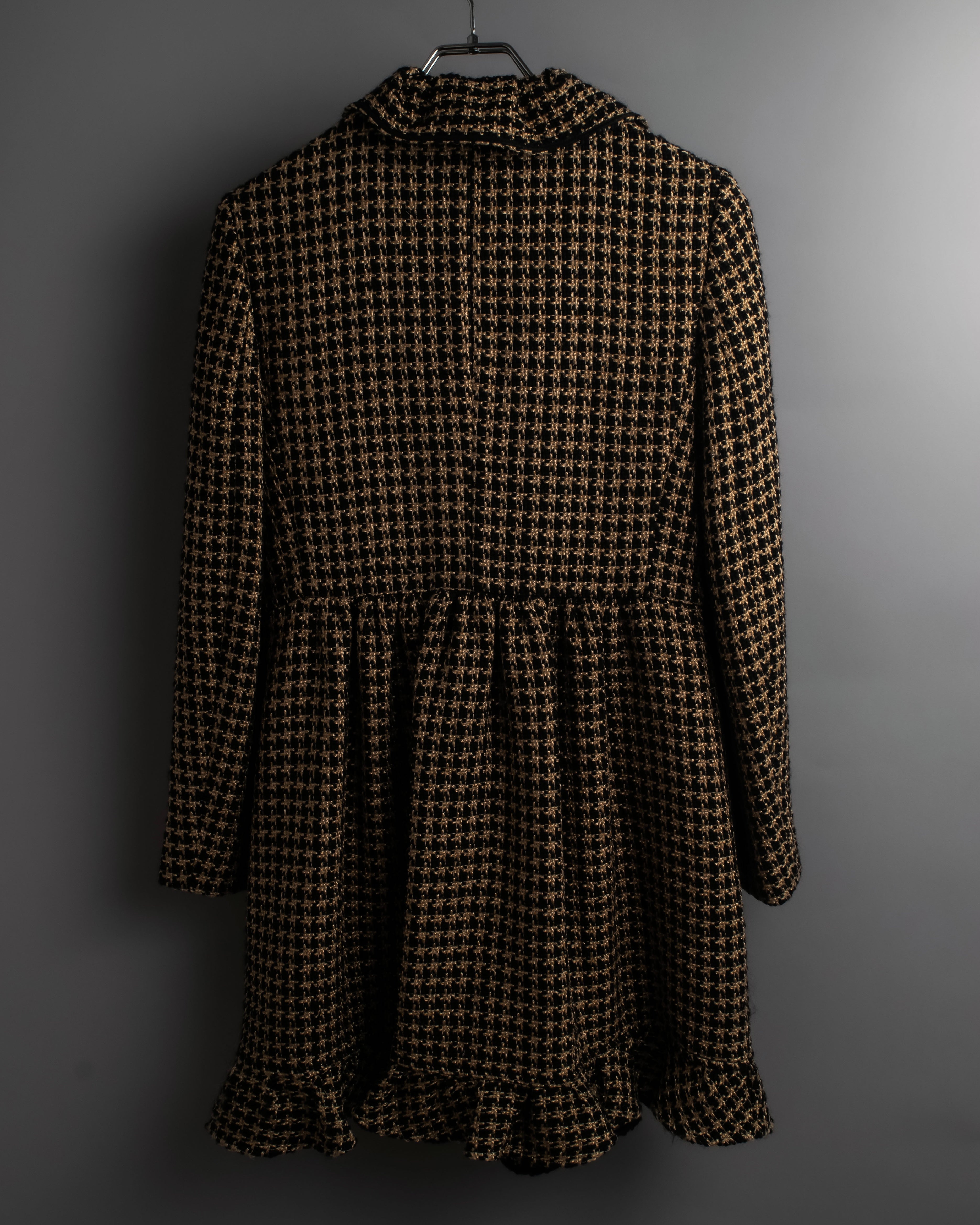 "RED VALENTINO" Ruffled frill detail tweed coat