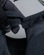 "VALENTINO" Ruffle＆lace design black knit