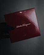 "Salvatore Ferragamo" 90’s Gancini clasp kiss lock tri fold wallet