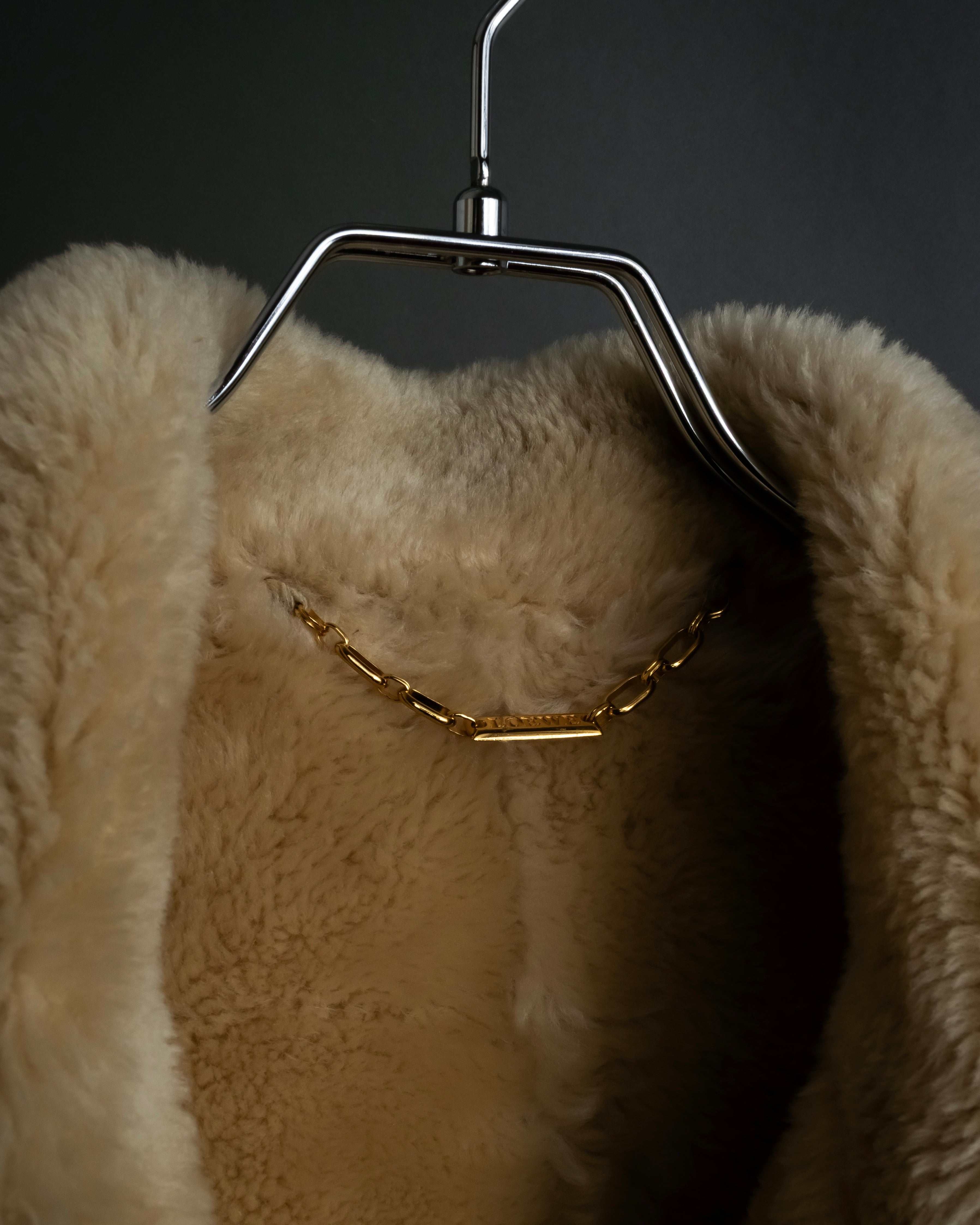 "LOEWE" 90's Panel-switched design mouton shearling coat