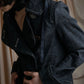 "Vivienne Westwood RED LABEL" Asymmetrical button design mid length denim coat