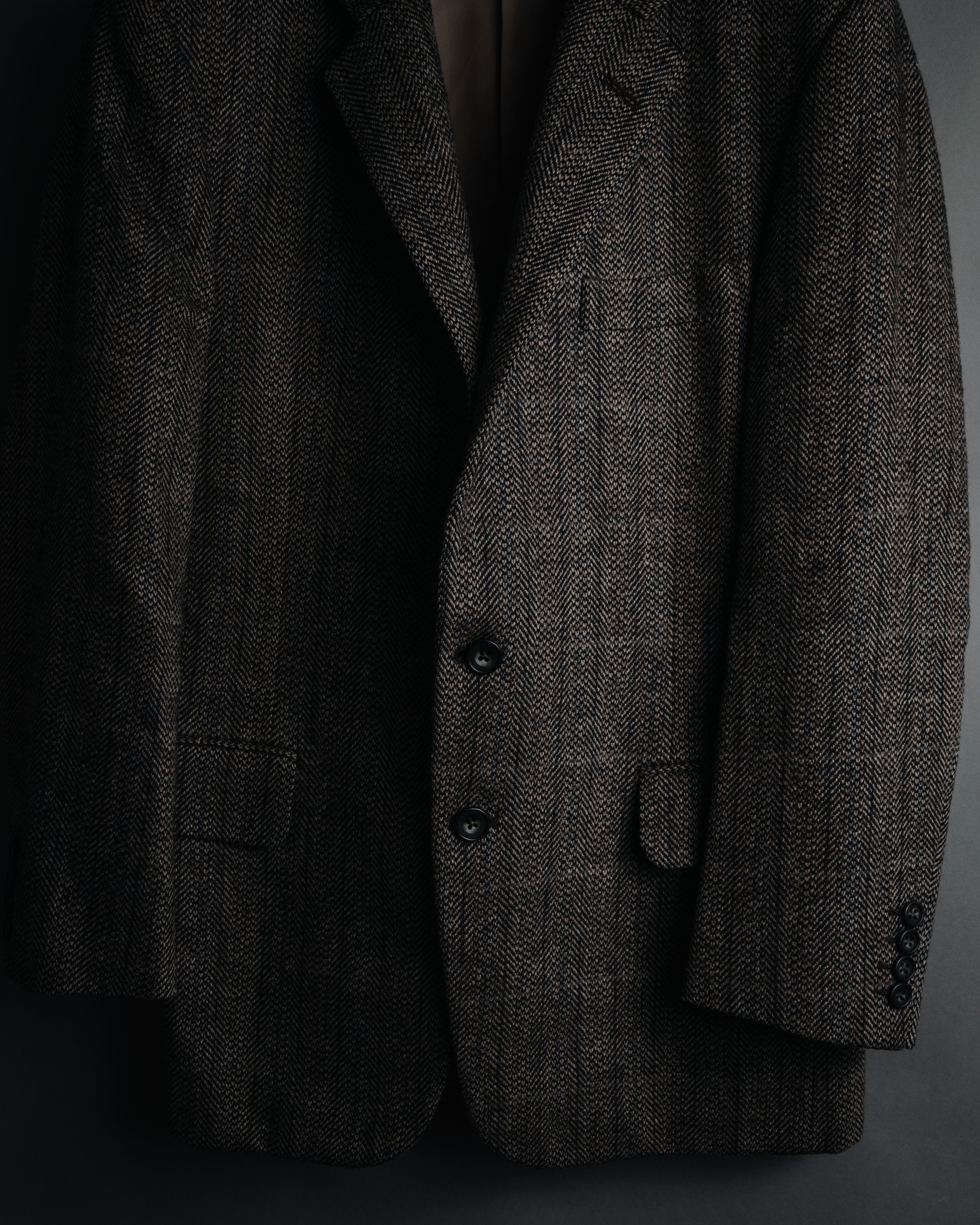 "Burberrys" 90’s Herringbone tweed wool suit set