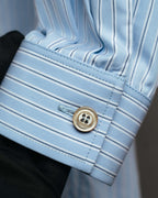 -SPECIAL- "GUCCI" 2010's-20's Pearl embellished detachable collar striped long shirt