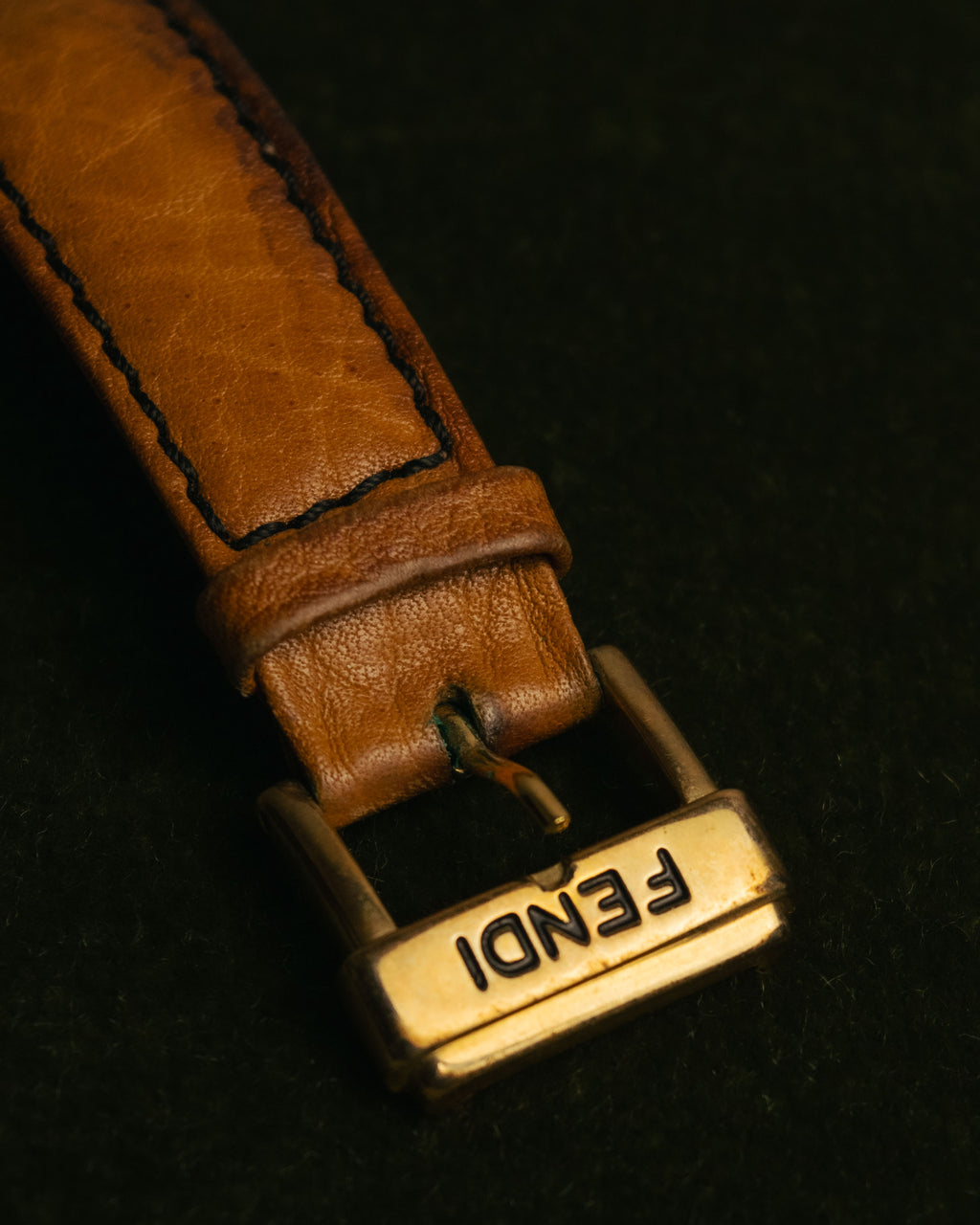 “FENDI” 80’s-90’s Rectangular quartz leather watch