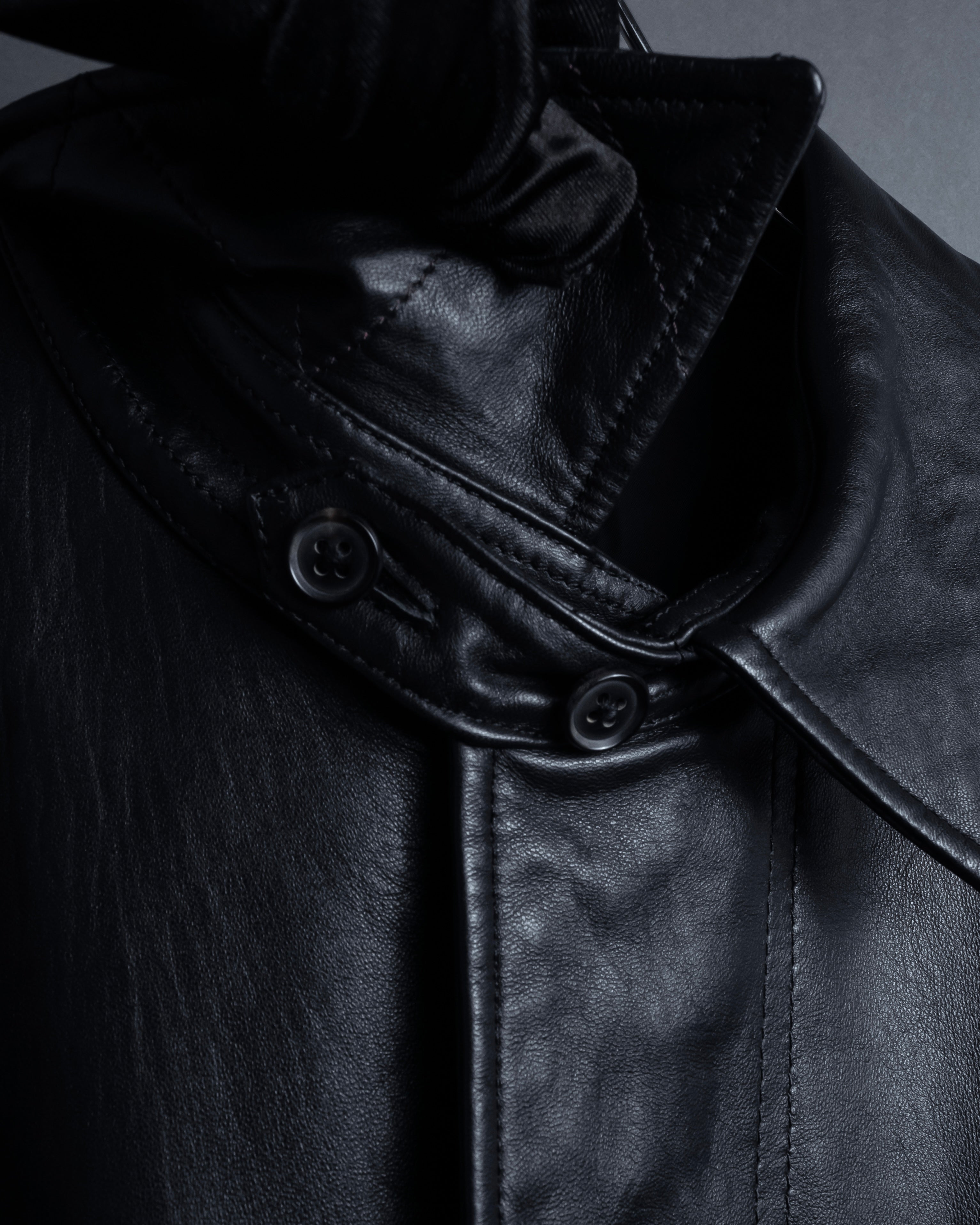 "DURBAN" Double zipper sheepskin leather coat