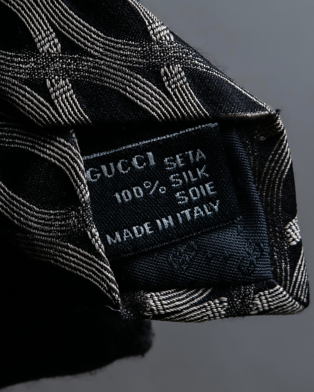 "GUCCI" Cord embroidery glossy necktie