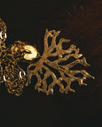 -SPECIAL- "Yves Saint Laurent" 90's-00's Sculptural coral motif crystal pendant necklace