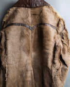 Special oversized vintage double-breasted fur coat