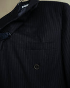 -SPECIAL- “Hermès” 80’s-90’s Super 120’s wool pinstripe double breasted setup
