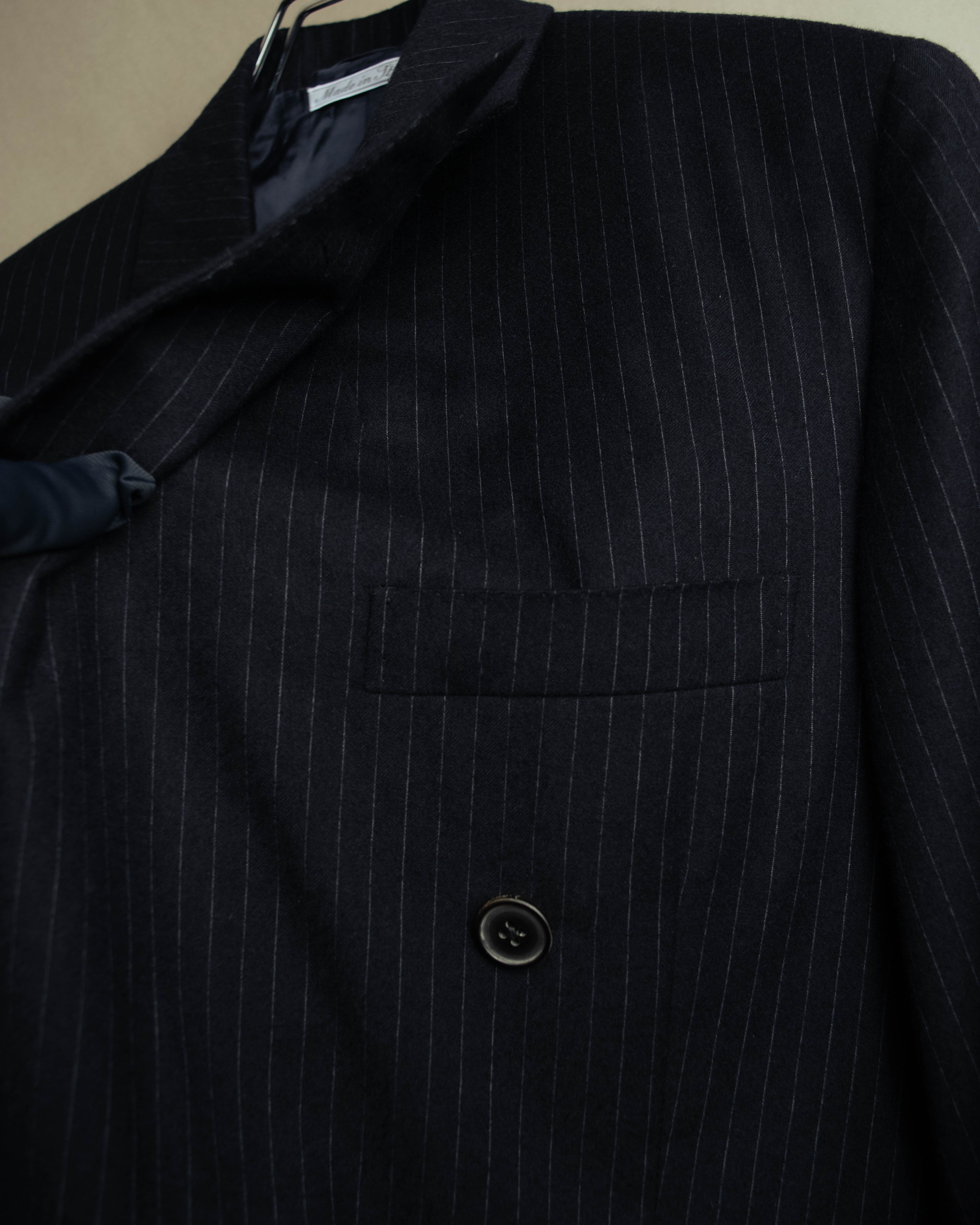 -SPECIAL- “Hermès” 80’s-90’s Super 120’s wool pinstripe double breasted setup