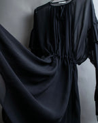 "DRIES VAN NOTTEN" Gather tiered design sheer black dress