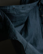 "HERMES" 90's Military detail linen long shirt dress