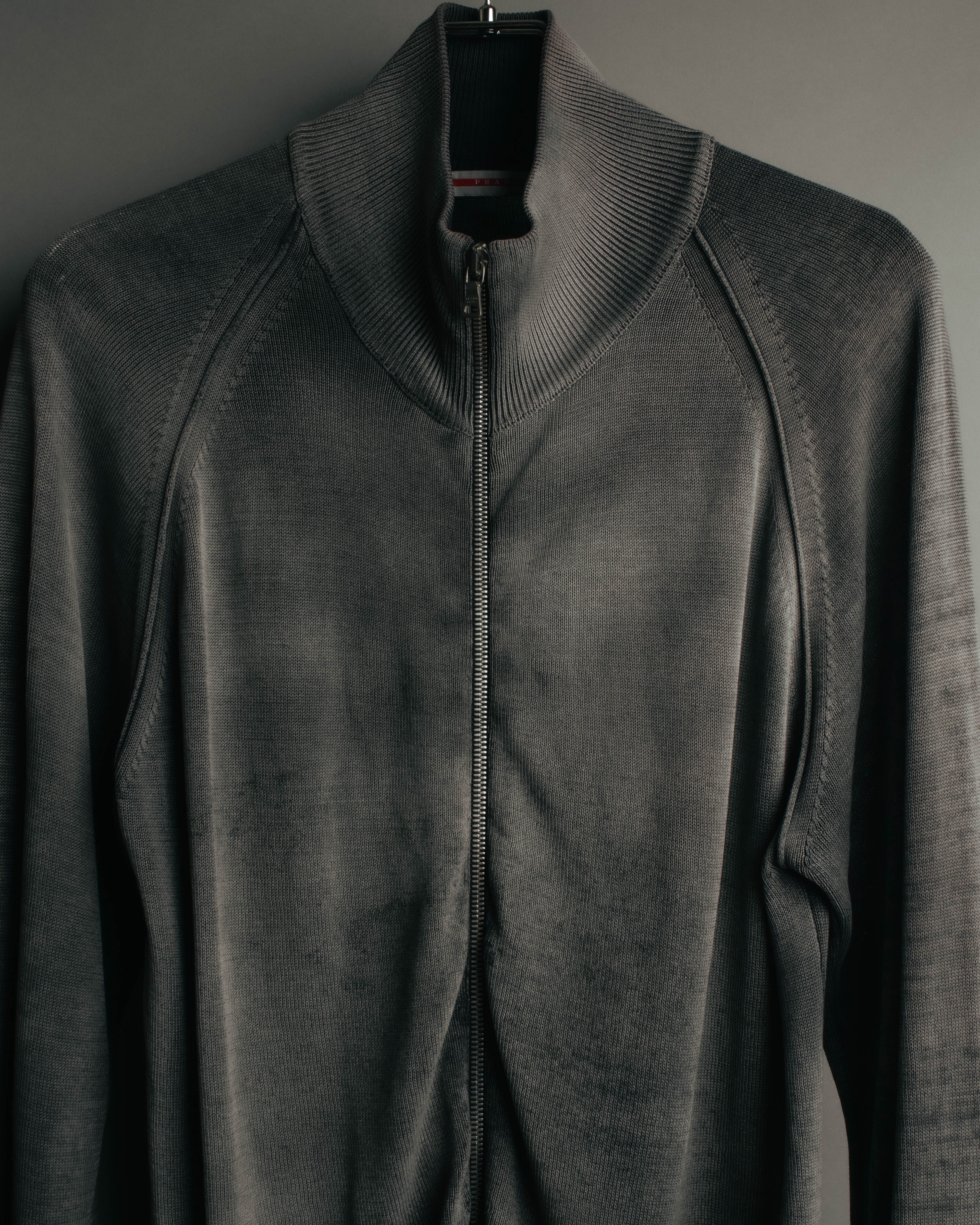 "PRADA" 90's-00's Minimal cotton zip cardigan