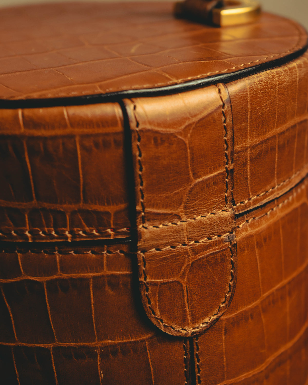 "CELINE" 80's-90's Structured cylindrical bucket bag