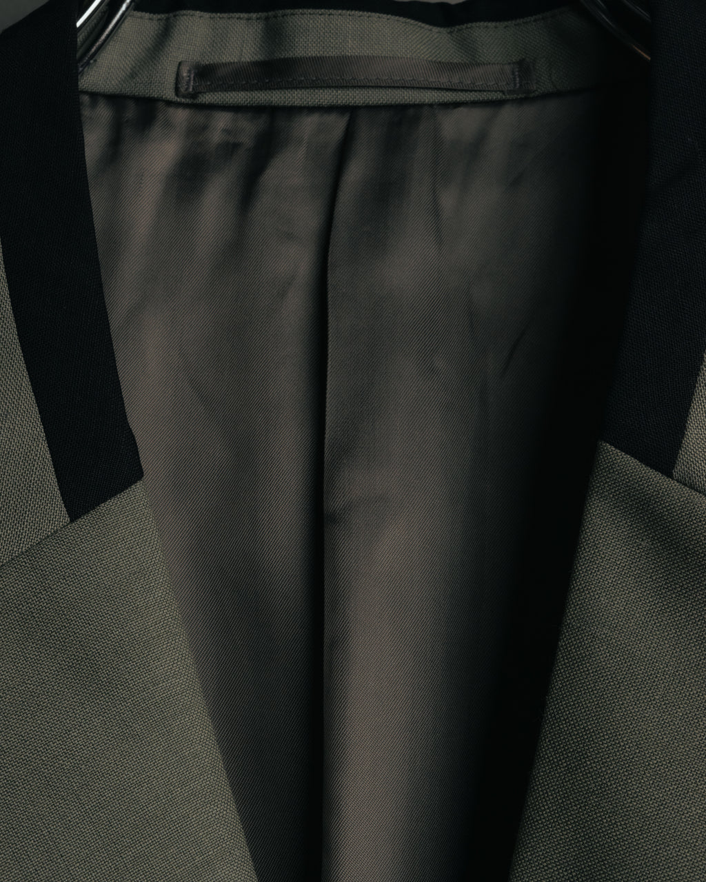 "PRADA" 2012AW Wool-mohair tailored jacket with contrast collar detail