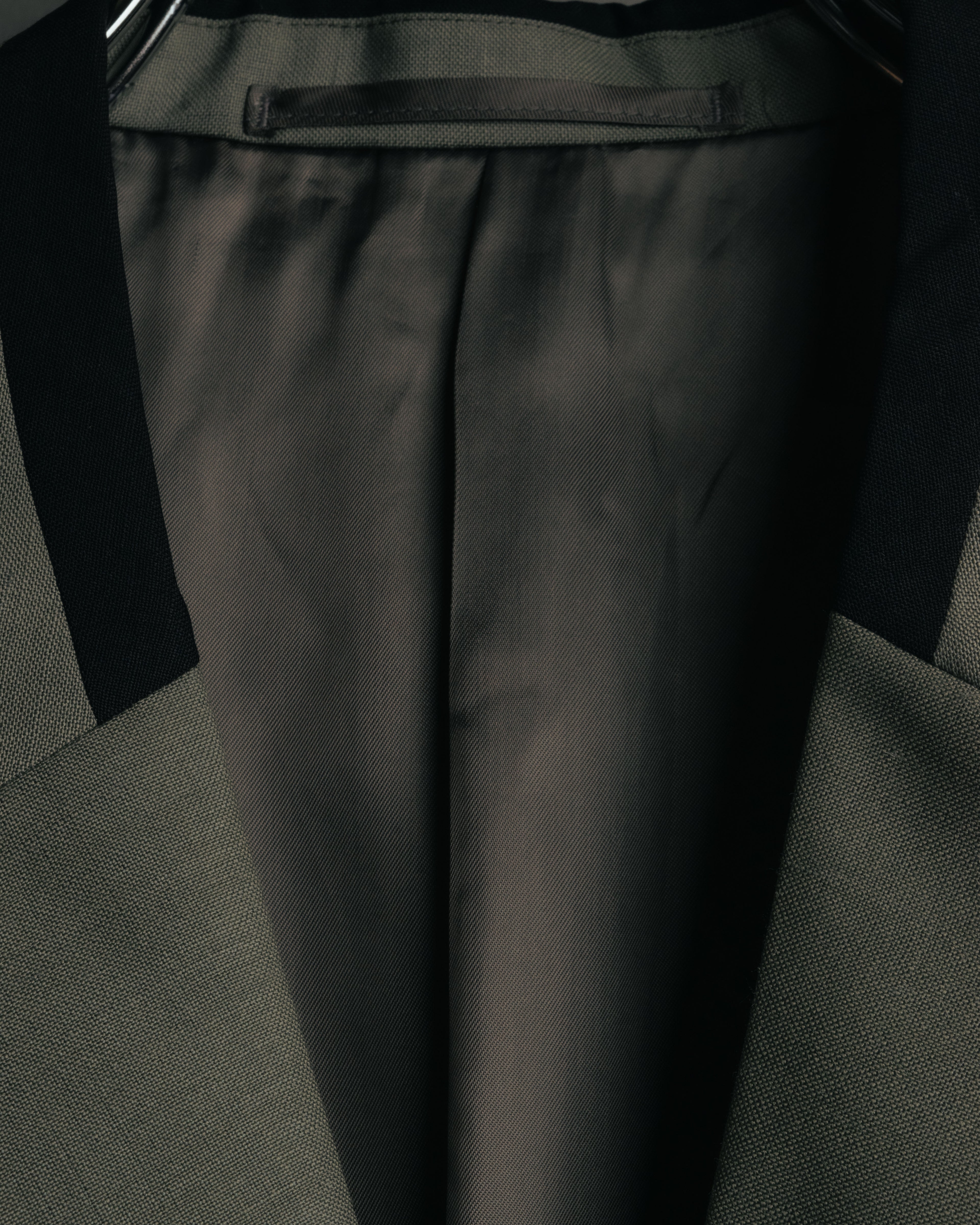 "PRADA" 2012AW Wool-mohair tailored jacket with contrast collar detail