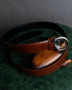 "Cartier" Bis motif design buckle leather belt