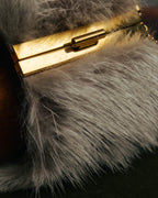 “CELINE” 2010’s Fur covered cuff bracelet