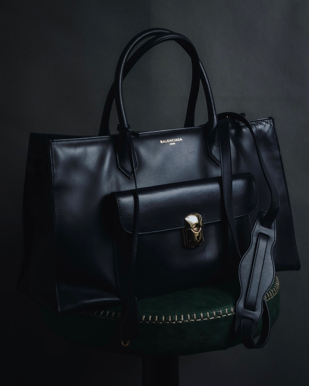 "BALENCIAGA" 2013 Autumn/Winter Padlock All Afternoon Structured Leather Bag