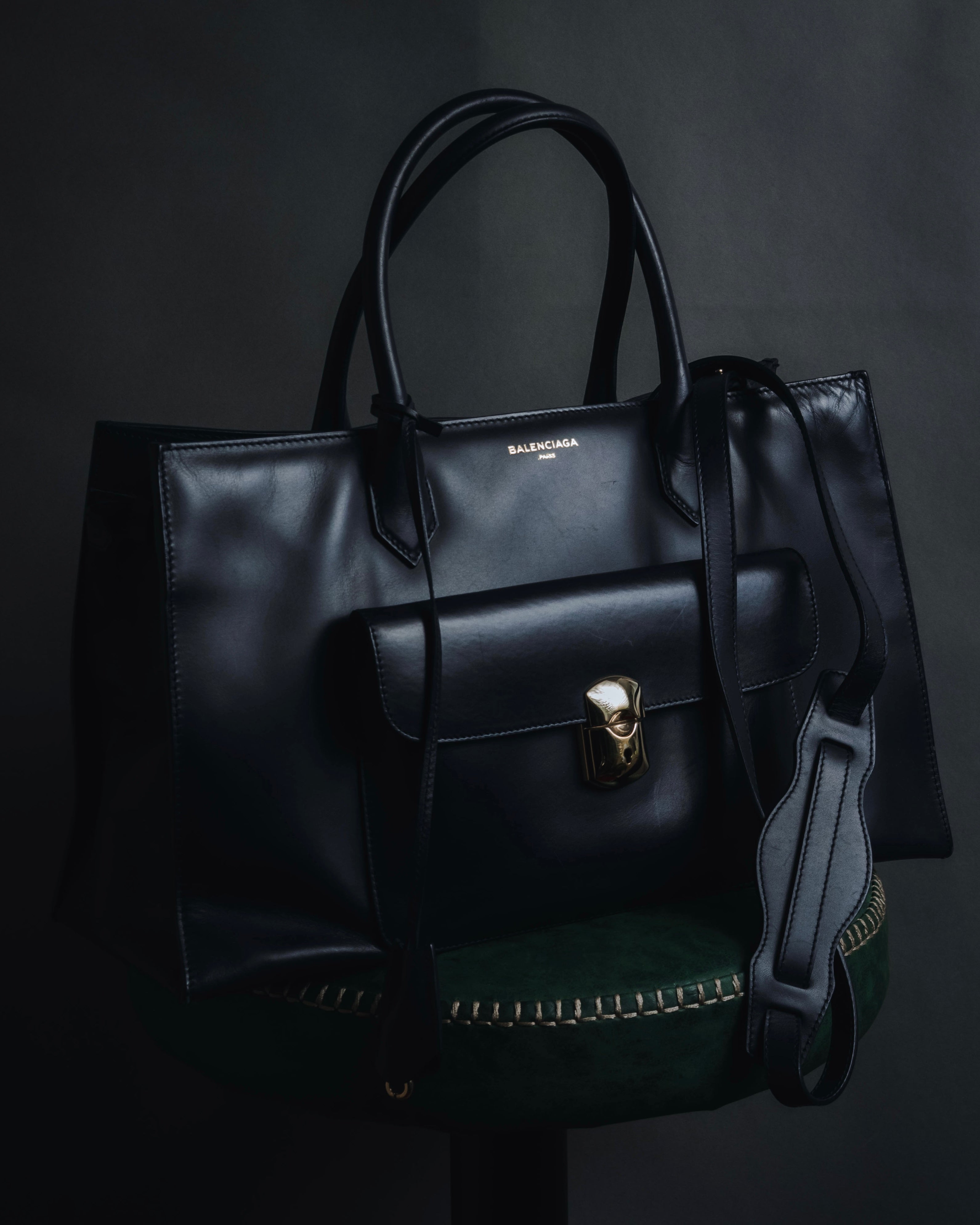 "BALENCIAGA" 2013 Autumn/Winter Padlock All Afternoon Structured Leather Bag
