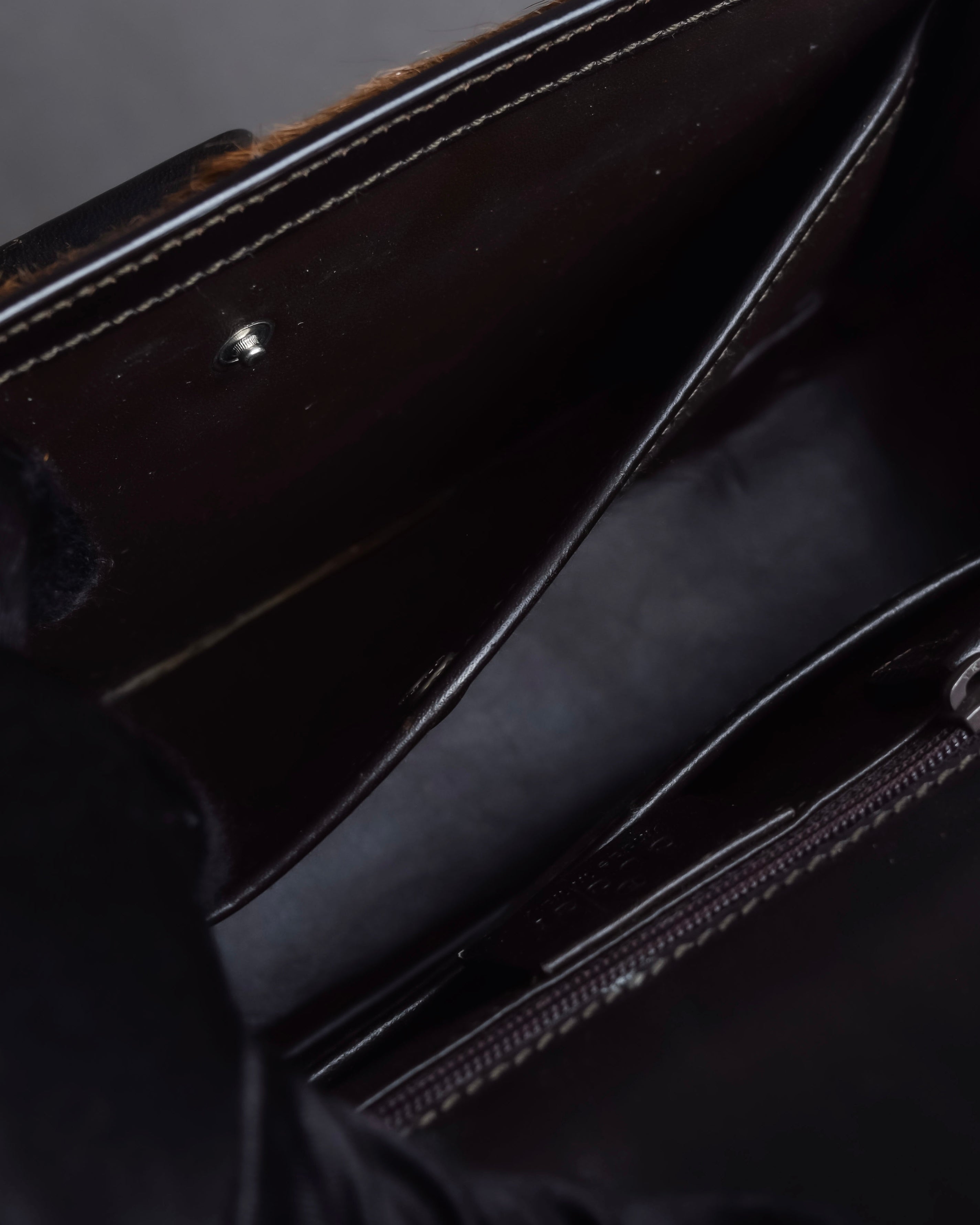 "GUCCI"「1947」 pony leather combination bamboo hand bag