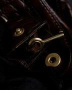 "MIU MIU" Antique design crocodile embossed leather 2way bag