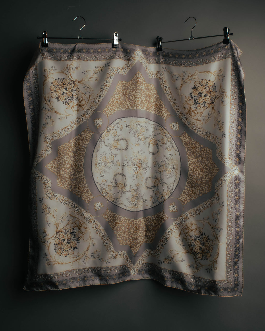 "Christian Dior" 80's-90's Elegant floral silk scarf