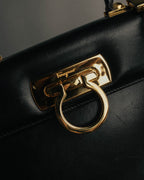 "Salvatore Ferragamo" 90's-00's Classic gancini leather top handle bag