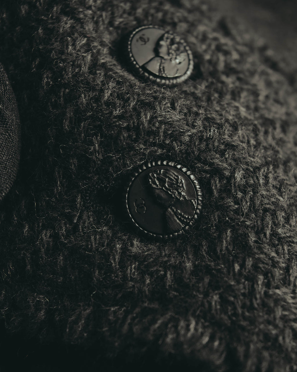 “CHANEL” 04AW textured tweed short sleeve jacket