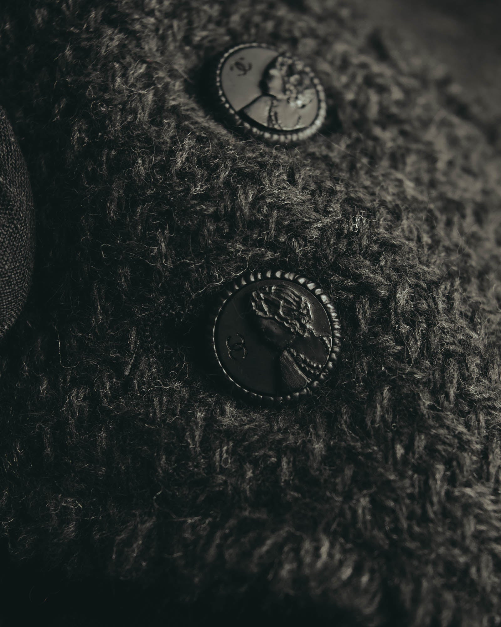 “CHANEL” 04AW textured tweed short sleeve jacket