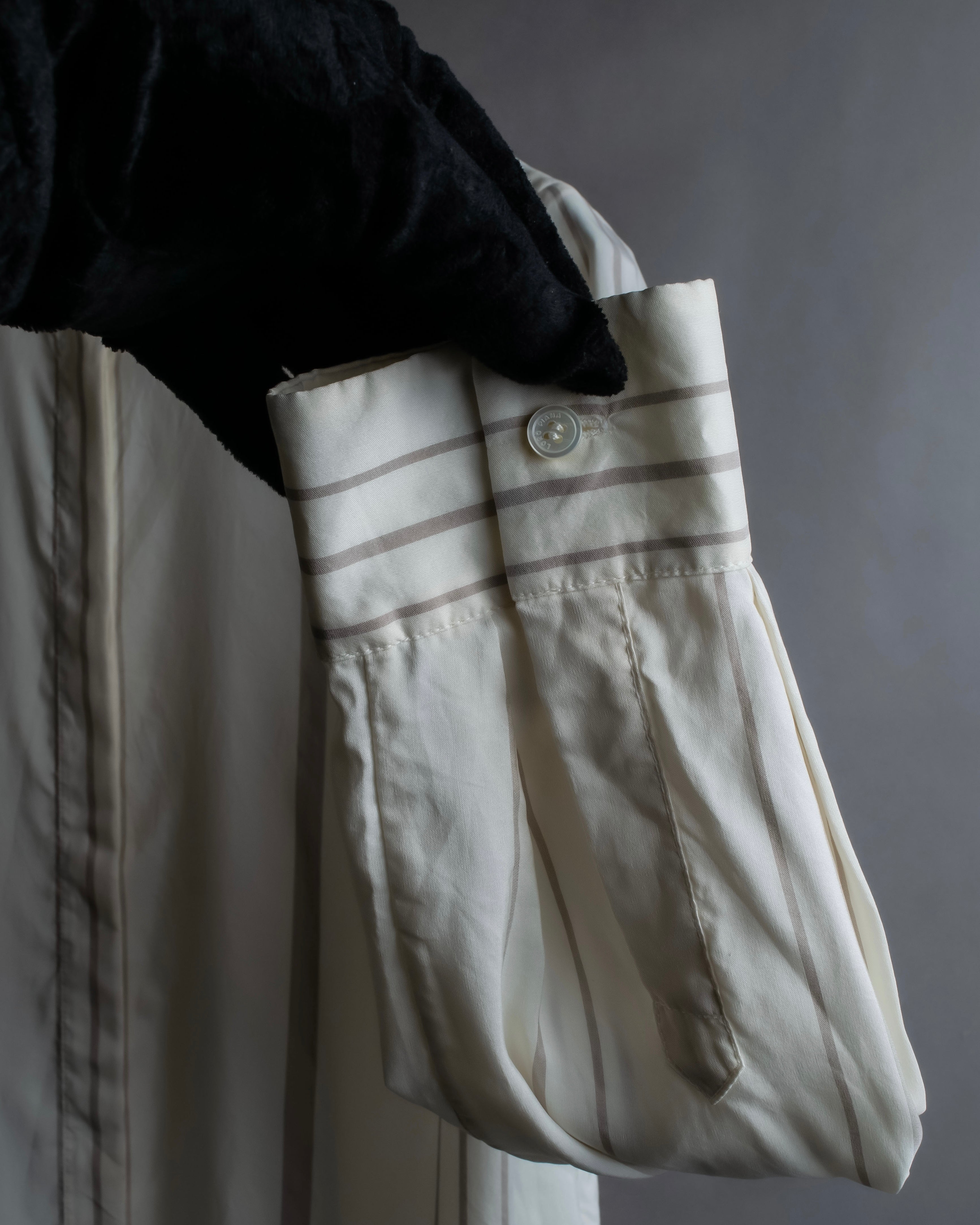 "Loro Piana" Multi-stripe pattern natural color shirt