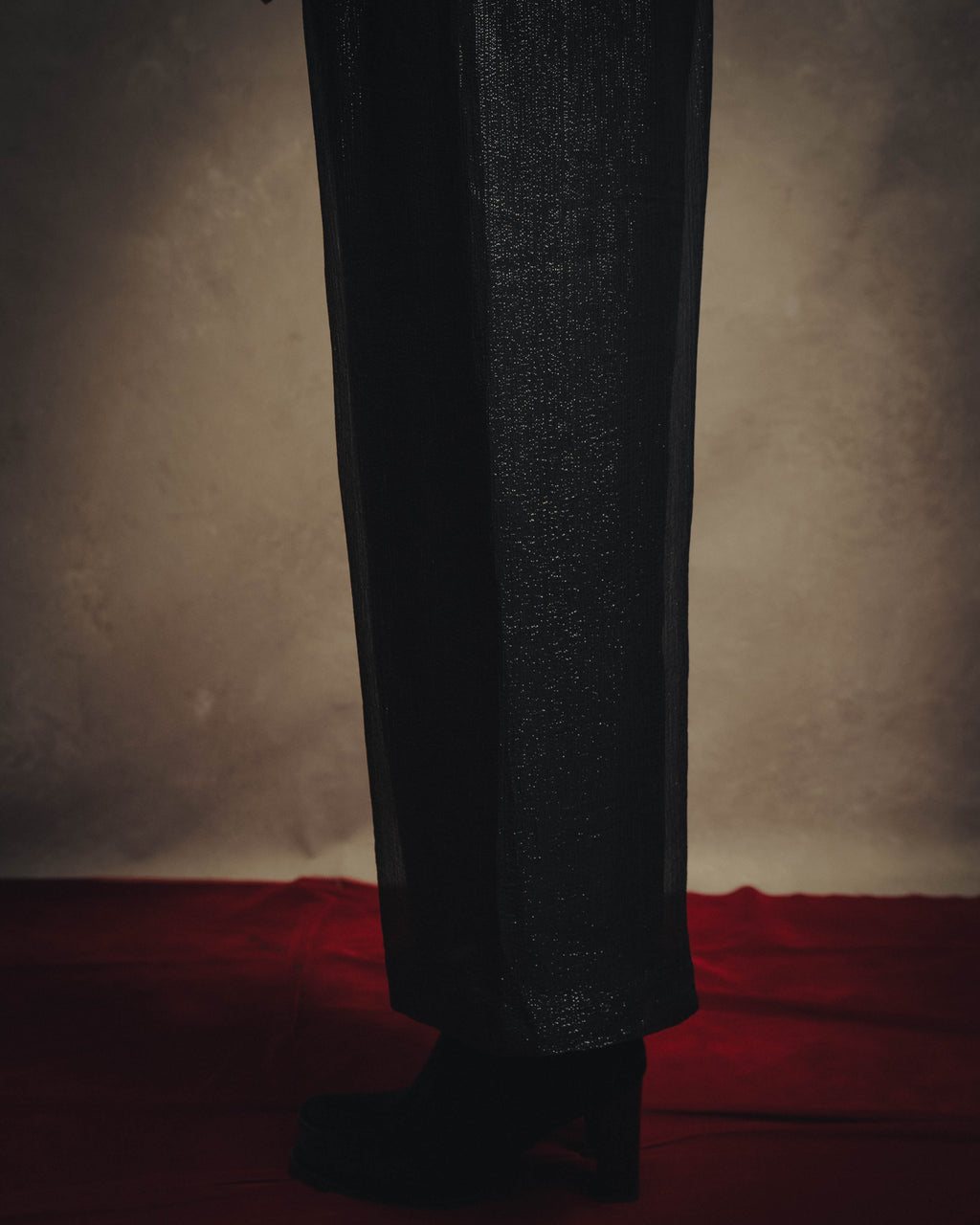 -SPECIAL- "Christian Dior" 00's Metallic silk blend fluid wide-leg trousers