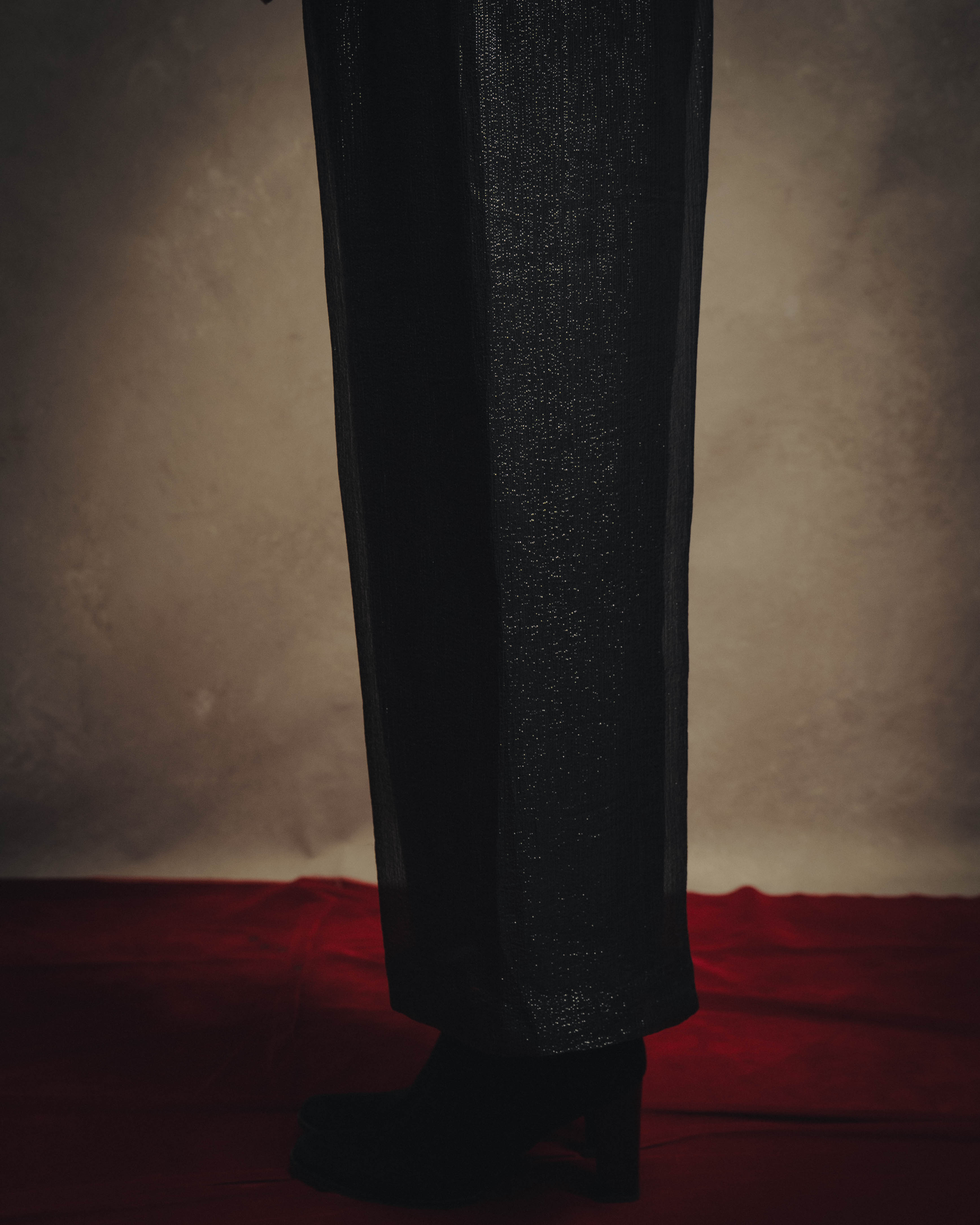 -SPECIAL- "Christian Dior" 00's Metallic silk blend fluid wide-leg trousers