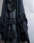 "GIVENCHY" Ribbon frill detail bow tie silk shirt ribbon frill detail