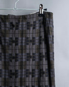 "HERMES" Check pattern cropped skirt