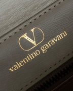 "Valentino Garavani" Square form bicolor 2way leather bag