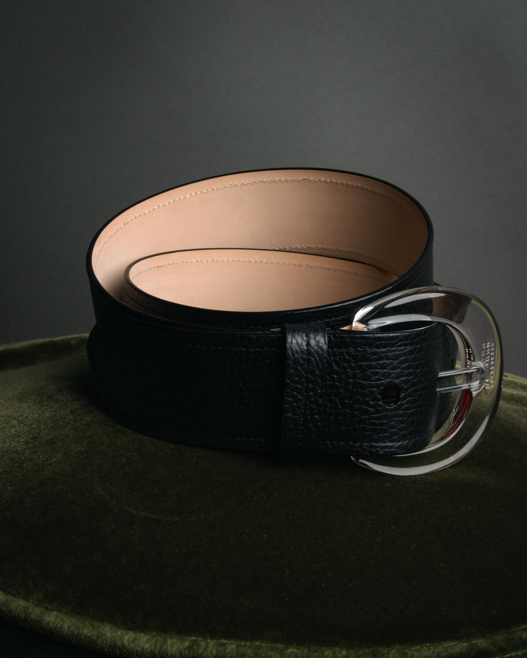 “Maison Margiela” 2016-2022 Clear calendar buckle grained leather belt