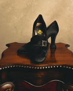 "PATRICK COX" 90's-00's Satin buckle heeled loafer pumps