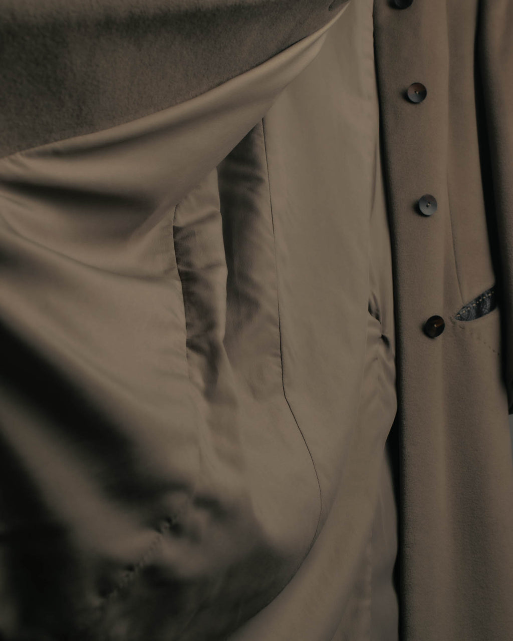 -SPECIAL- "FENDI" 90's-00's Cashmere blend long coat with leather contrast