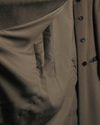 -SPECIAL- "FENDI" 90's-00's Cashmere blend long coat with leather contrast